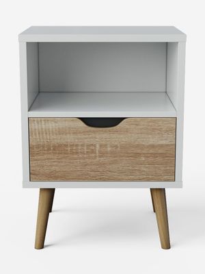 Imagen 2 del producto Velador Top Living Tromso Con Cajón Blanco y Madera