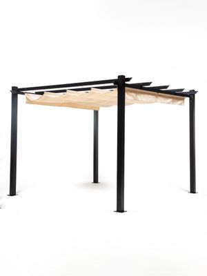 Pérgola Retráctil Relan Tipo Romana Gazebo Toldo 3x3 Mts