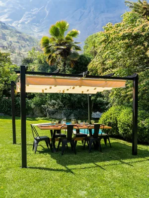 Imagen 2 del producto Pérgola Retráctil Relan Tipo Romana Gazebo Toldo 3x3 Mts