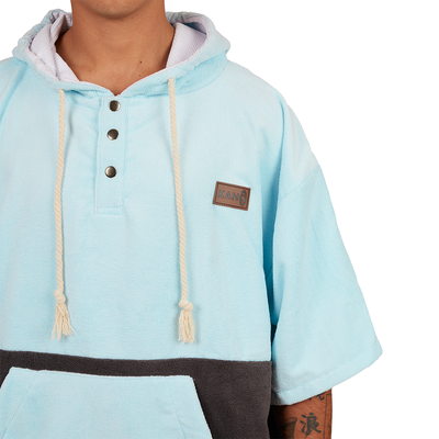 Imagen 2 del producto Poncho Terry Negro Celeste / Poncho Surf Kano