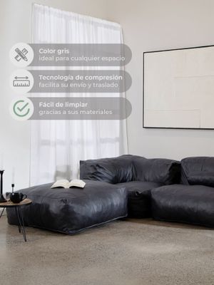 Imagen 2 del producto Sillón Pouf / Puff Seccional Relan Leather Sofá Simil Cuero
