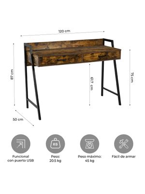 Imagen 2 del producto Escritorio Industrial USB Top Living Desk-23 con Cajones