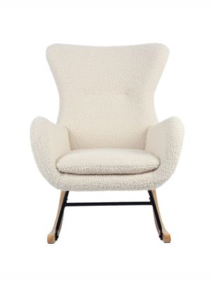 Sitial Mecedora Sherpa Relan Tavia Silla Individual Beige