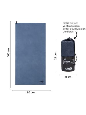 Imagen 2 del producto Toalla de Microfibra Kano Gris Azulado Secado Rápido