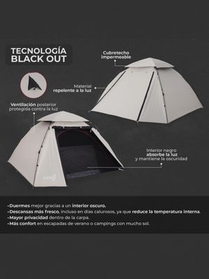 Imagen 2 del producto Carpa Automática Black Out Kano Antuco 4 Personas Camping