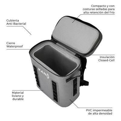 Imagen 2 del producto Cooler Mochila Térmica de Aislamiento Grey 20L Kano