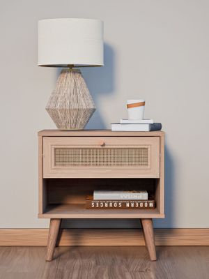 Imagen 2 del producto Velador con Rattan Top Living Jakarta con Cajón y Estante