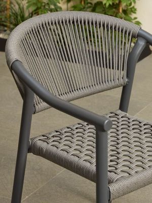 Imagen 2 del producto Set de 2 Sillas Exterior Relan Makassar-M Cuerda de Ratán Sintético Jardín y Terraza