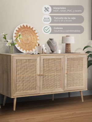 Imagen 2 del producto Aparador Buffet de Ratán Top Living Maui con 3 Puertas