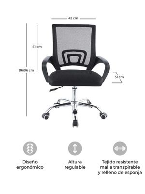Imagen 2 del producto Silla de Oficina Mesh Relan Ergonómica Ejecutiva Giratoria