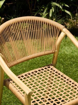 Imagen 2 del producto Set de 2 Silla Exterior Relan Makassar Cuerda de Ratán Sintético Jardín y Terraza