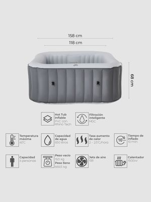 Imagen 2 del producto Hot Tub Inflable MSpa Mist Lite 4 Personas