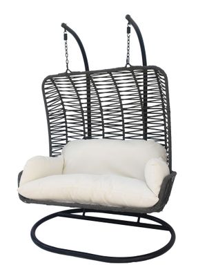 Imagen 1 del producto Silla Colgante Doble para Terraza con Base y Cojines