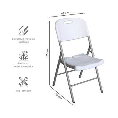 Imagen 2 del producto Set de 4 Sillas Plegables Kano Para Camping Jardín Eventos