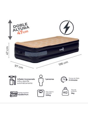 Imagen 2 del producto Colchón Inflable Eléctrico Kano Individual 1 Plazas