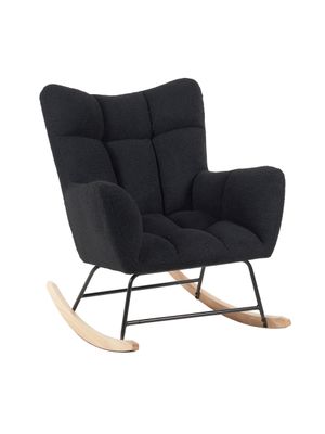 Sitial Mecedora Terciopelo Relan Vera Silla Individual Gris