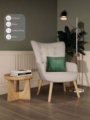 Imagen 2 del producto Sitial de Terciopelo Relan Tarina Poltrona Capitoné Gris