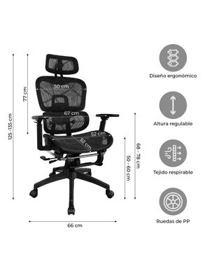 Imagen 2 del producto Silla de escritorio con Reposapies Ergonomus ErgoPro