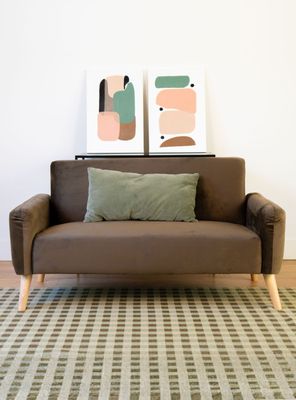 Imagen 2 del producto Sofá 2 Cuerpos Nemi Relan Tapizado en Terciopelo Color Café