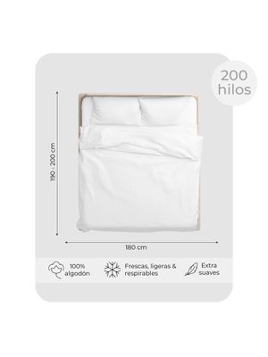 Imagen 2 del producto Juego de Sábanas King 100% Algodón Relan 200 Hilos Premium