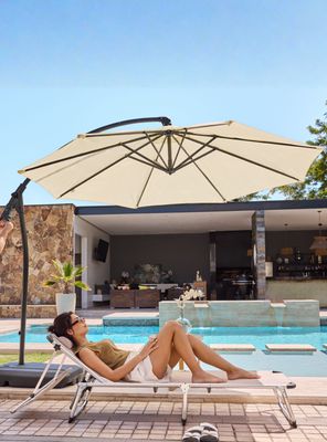 Imagen 2 del producto Quitasol Lateral Con Base Relan Sombrilla Manivela 300Cm