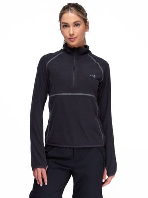 Poleron Mujer Nano Fleece Gris Oscuro Kano Tineo Deportivo