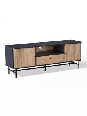 Rack de TV Top Living Charcoal con Puertas Corredizas