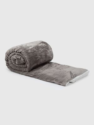 Manta Sherpa Polar Franela Gris King / Frazada Gris Relan