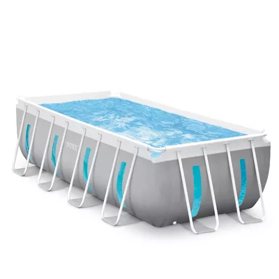 Piscina Estructural Intex Prisma Frame Clearview Set 400x200x122 Cm + Bomba + Escalera + Cobertor + Base