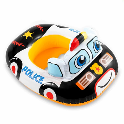 Flotador Inflable Bebé Intex Auto de Policía Capacidad 15 Kg Kiddie Float
