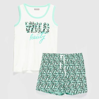 Pijama Mujer estampado corto calipso