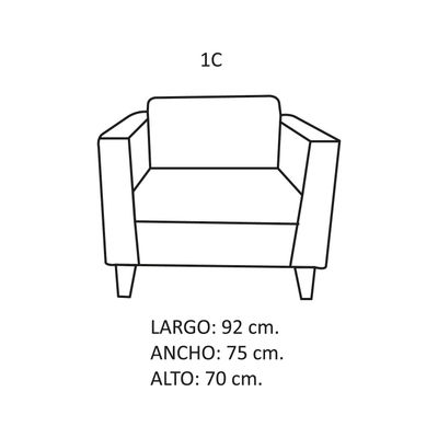 Imagen 2 del producto SOFA SICILIA 1C TELA  VELVET  NEGRO