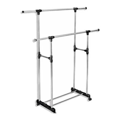 Perchero Colgador De Ropa Exhibicion Metalico Doble