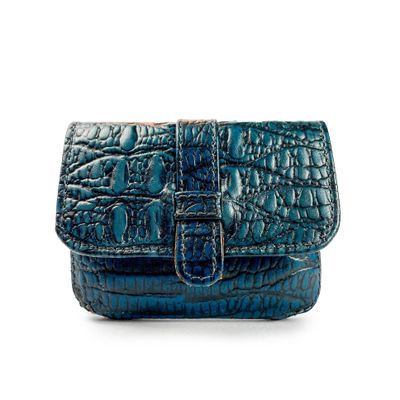 Tarjetero Gino Rodinis monedero croco 783 azul/naranja