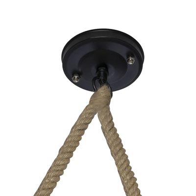 Imagen 2 del producto Lámpara Colgante Madera Con 6 Cuerdas de Cáñamo E-27