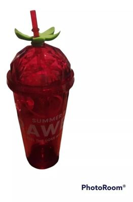 Vaso Con Bombilla Botella Plástico Diseño