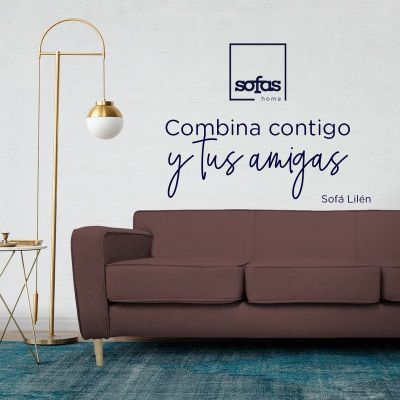 Imagen 2 del producto Sofá Lilen Felpa Cafe  2 Cuerpos