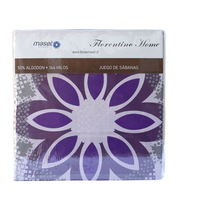 Imagen 2 del producto Juego de Sabanas Mandala 2.5 plazas Lila