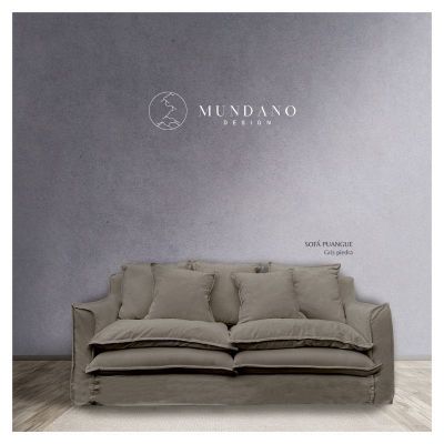 Imagen 2 del producto Sofá Puangue Chenille Gris Piedra 3C