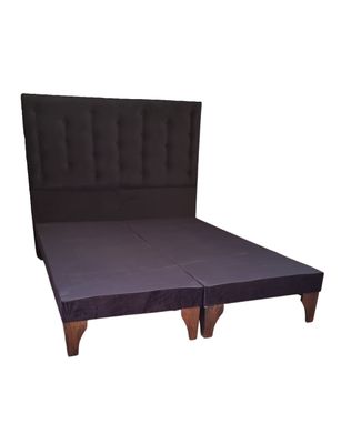 Imagen 2 del producto Base Europea Dividida + Respaldo a Piso Negro Felpa 