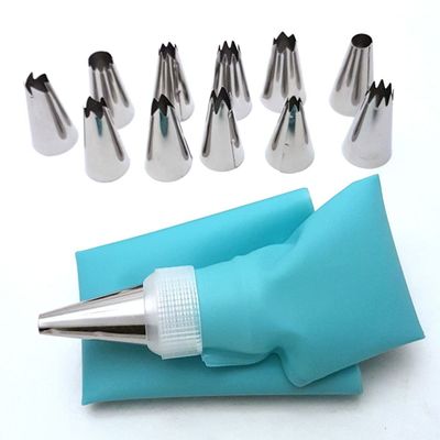 Set 12 Boquillas + Manga Pastelería Repostería Decoración