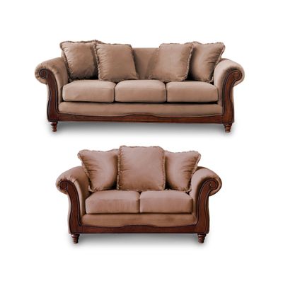 LIVING  RIMINI 3-2 TELA VELVET BEIGE