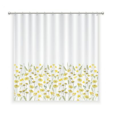 CORTINA DE BAÑO ALGODÓN PRIMAVERA AMARILLA