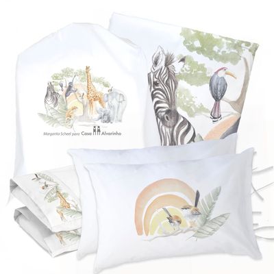 Imagen 1 del producto JUEGO DE CAMA FUNDA DE PLUMÓN + SABANA BAJERA + 4 FUNDAS ALMOHADA SAFARI 2 PLAZAS
