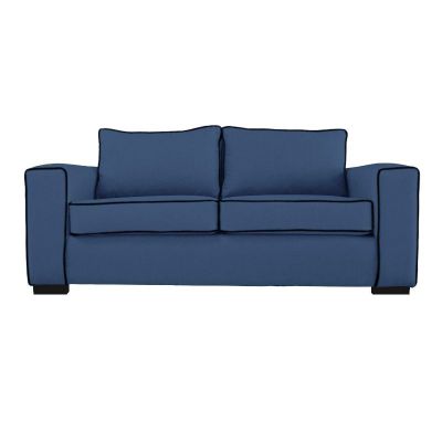 Sofá Gabro Felpa Azul 3 Cuerpos