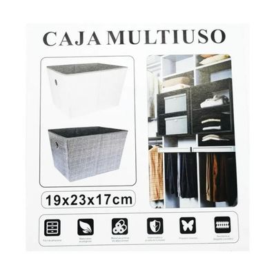 Cajas Organizadoras De Almacenamiento Plegable Tela Hogar Gris Oscuro/Claro