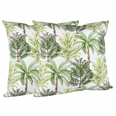 Set 2 cojines Lona Española Palmeras  50x50 Verde