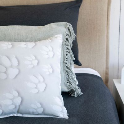 Imagen 2 del producto FUNDA COJÍN ALGODÓN HUELLAS 45X45