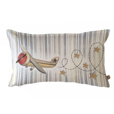 Imagen 1 del producto FUNDA COJÍN ALGODÓN AVIÓN LINEAS 50X30