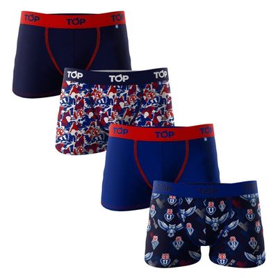 Bóxer Niño Algodón Universidad De Chile Pack 4 Top C2